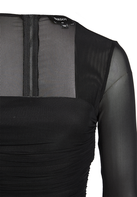 TASHA MESH DRESS in colour CAVIAR