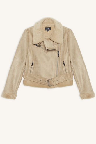 SUEDETTE FUR JACKET in colour HONEY PEACH