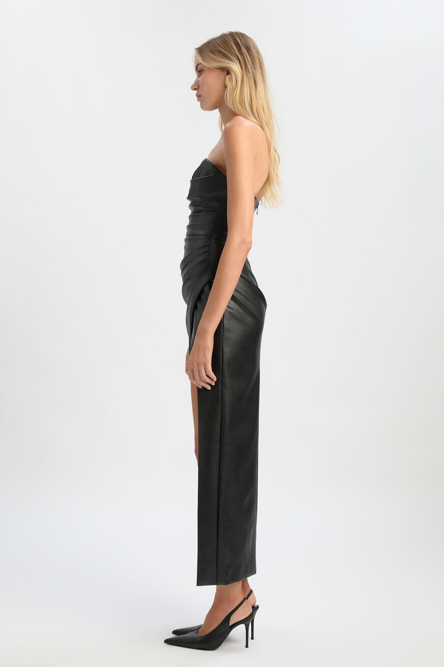 Vani Vegan Leather Maxi Dress