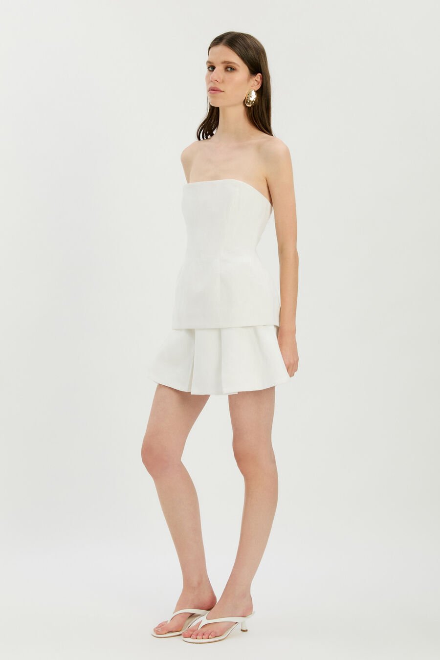 Helenia Pleated Linen Skort