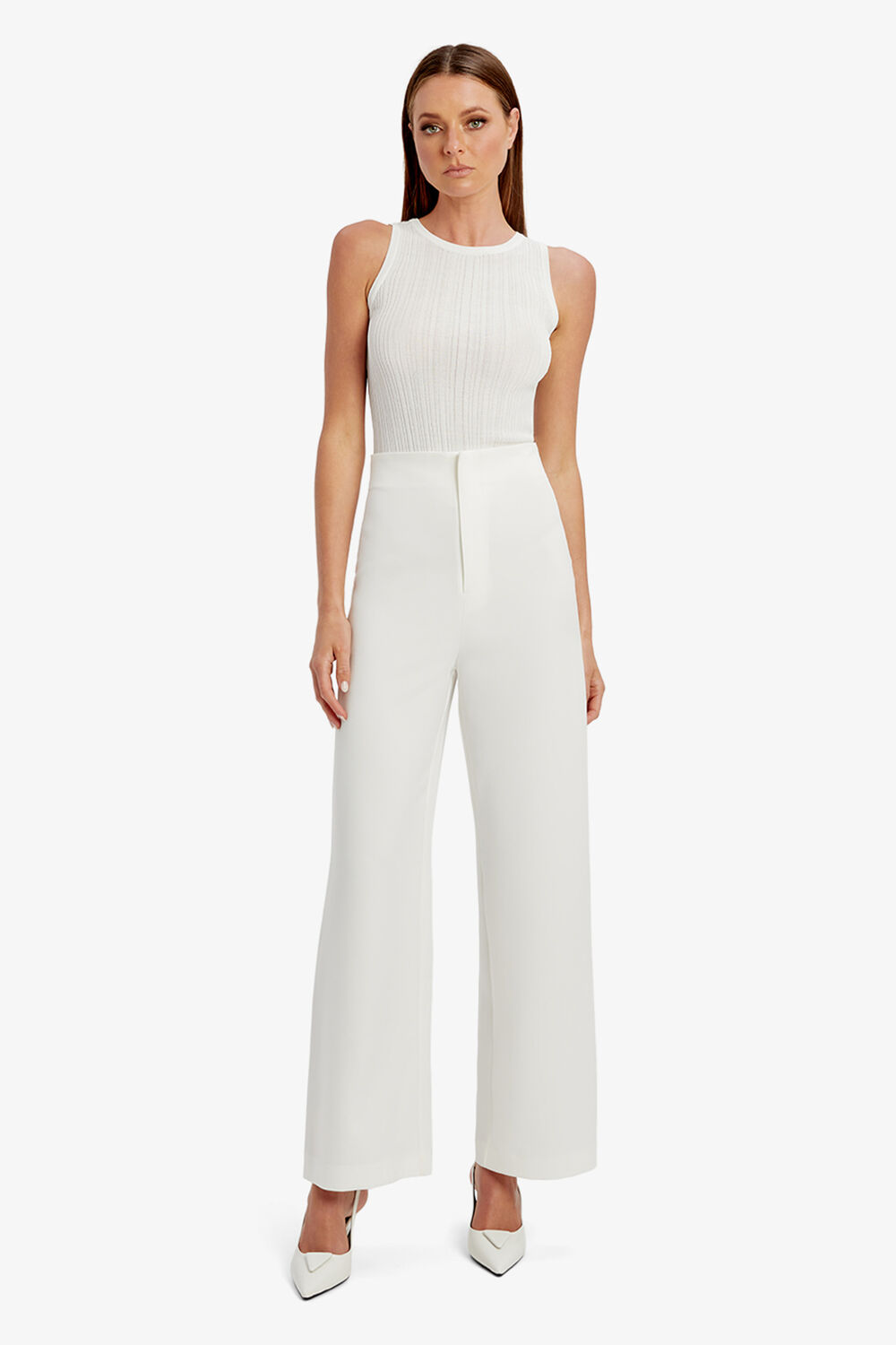 ANNA HIGH WAIST PANT in colour BRIGHT WHITE