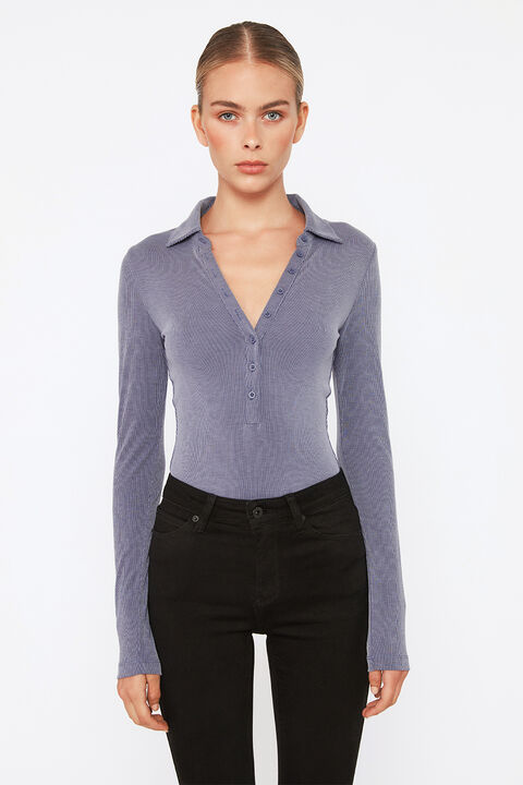 NOEL RIB BODYSUIT in colour TRUE NAVY