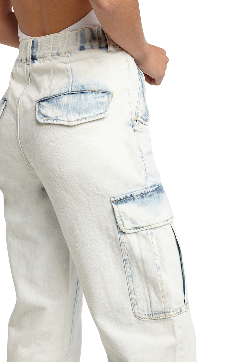 SUPER BLEACH CARGO JEAN in colour PLEIN AIR