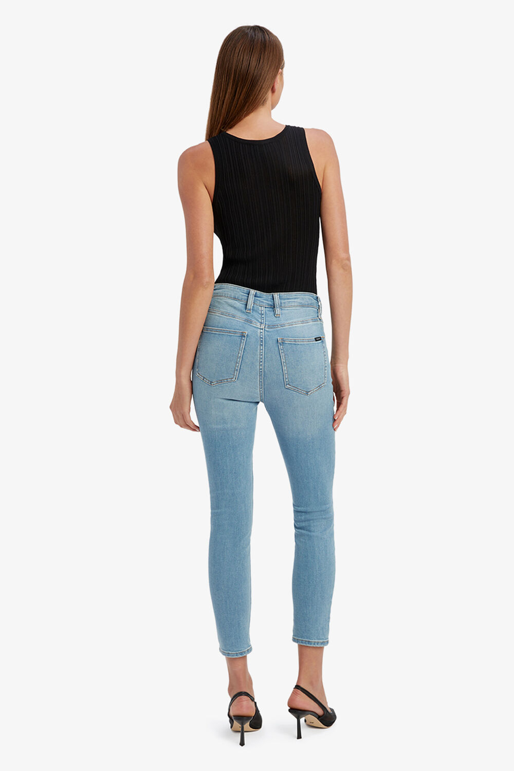 KHLOE HI CROP RIP JEAN in colour DREAM BLUE