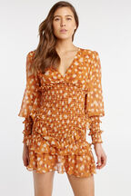 BAMBINA FRILL DRESS in colour GOLDEN OCHRE