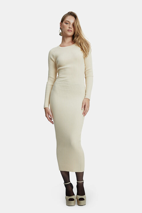 VIGO MIDI KNIT DRESS in colour CREAMPUFF