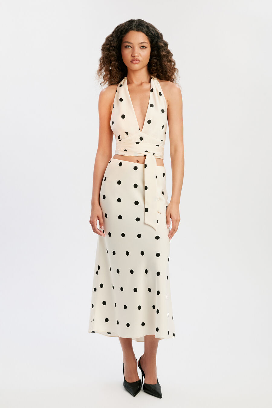 Phoebe Satin Midi Skirt