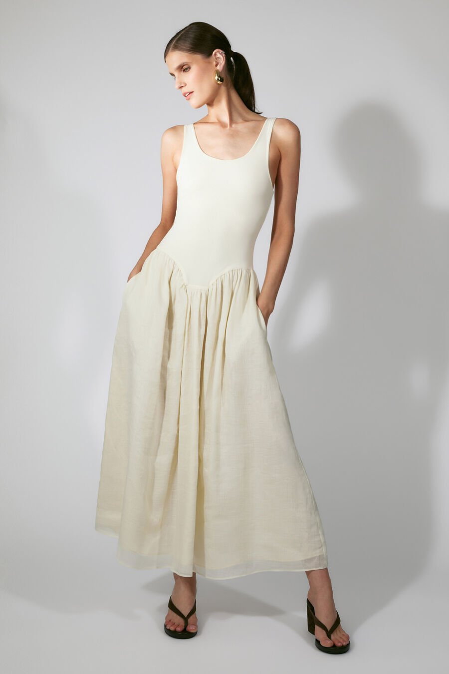 Lorie Scoop Neck Midi Dress