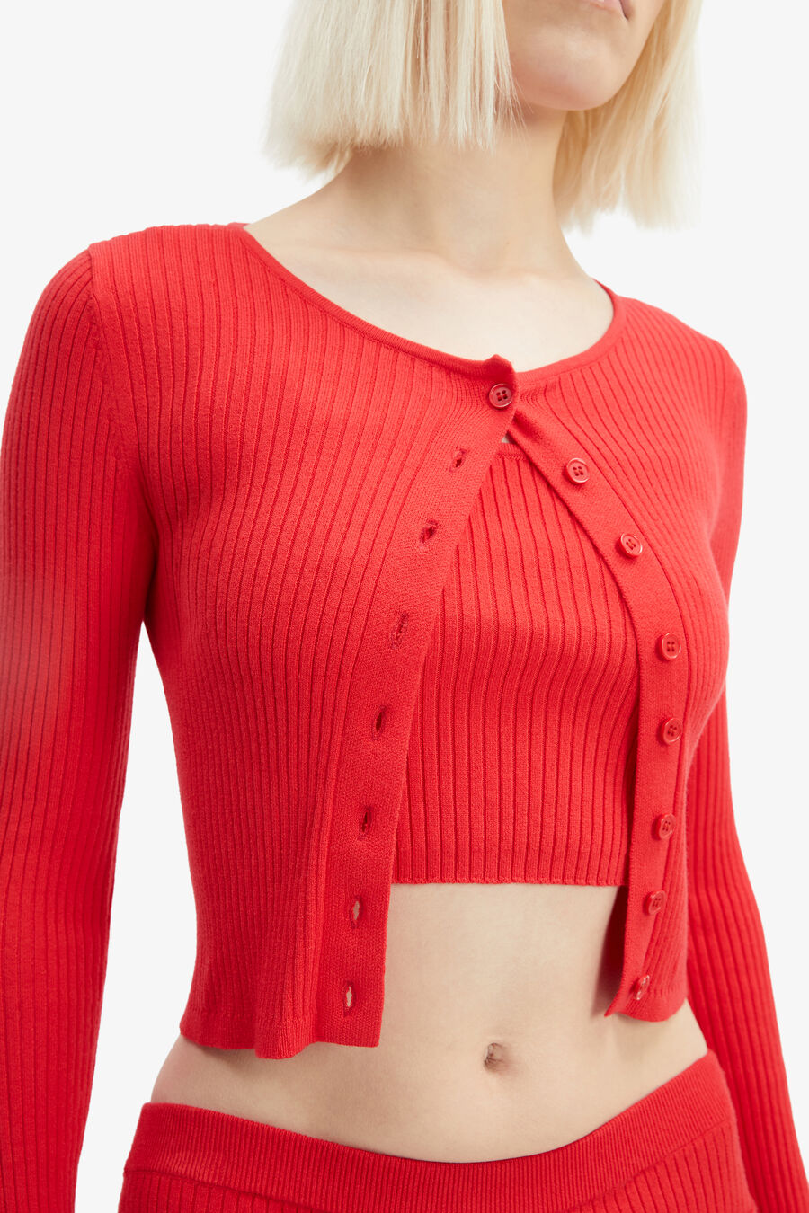 SARITA KNIT TOP in colour DEEP RED