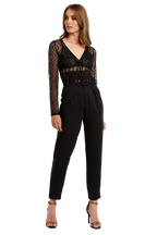 WAVE MESH BODYSUIT in colour CAVIAR