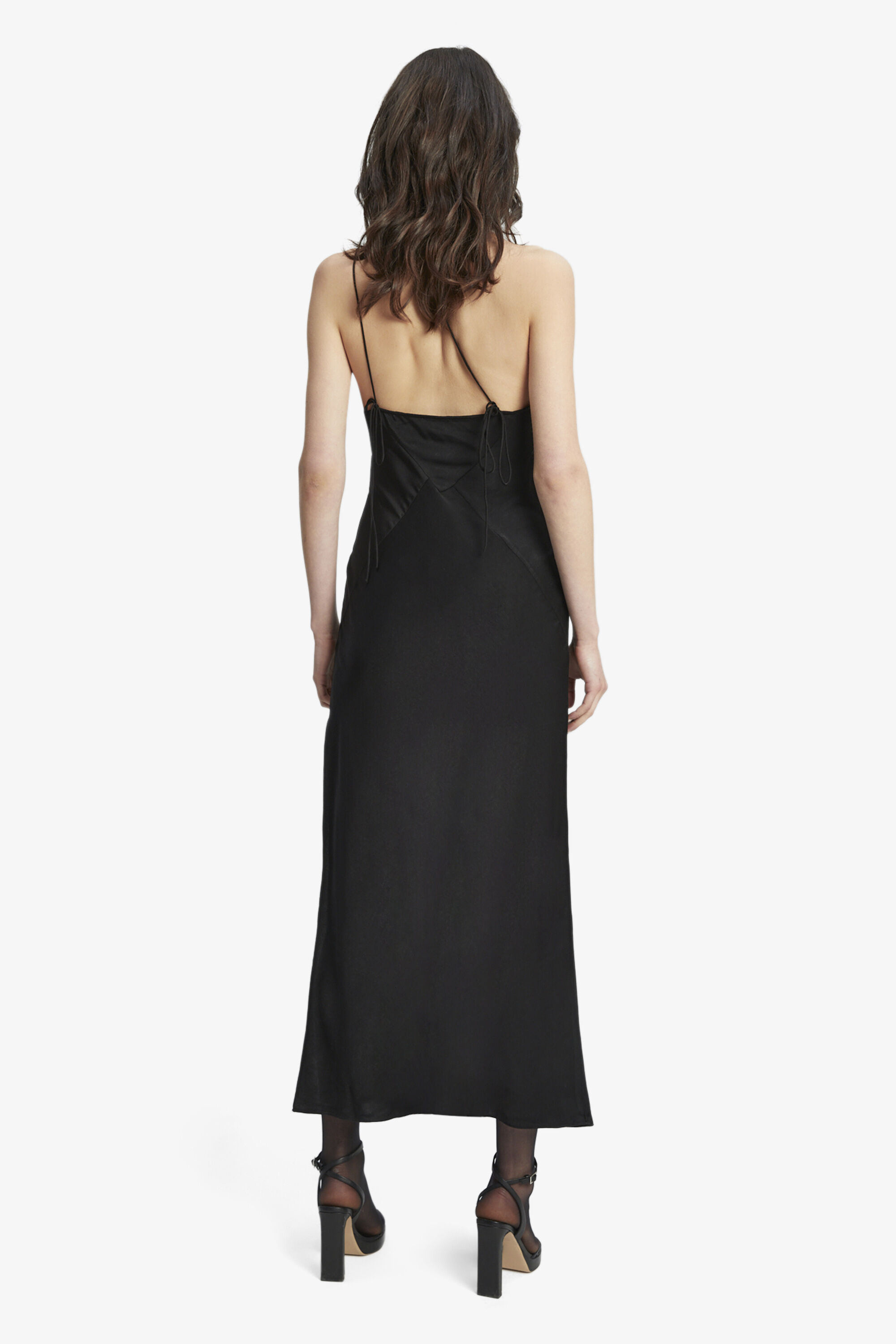 Lamont Slip Dress In Black Bardot