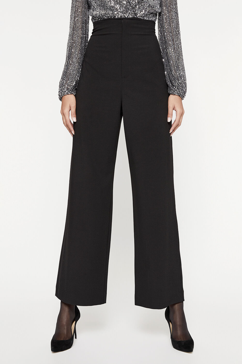 ANNA HIGH WAIST PANT in colour CAVIAR