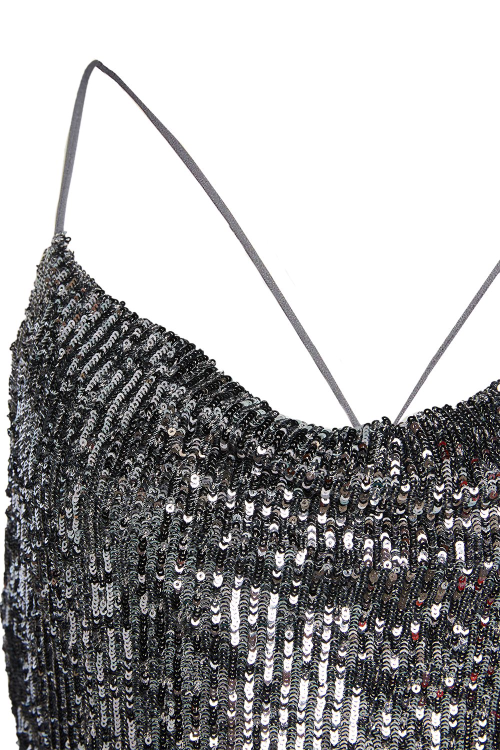 SEQUIN SLIP DRESS in colour GLACIER GRAY