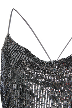 SEQUIN SLIP DRESS in colour GLACIER GRAY