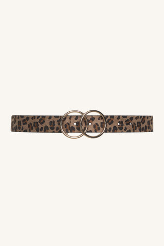 LEOPARD DOUBLE RING BELT in colour ANTELOPE