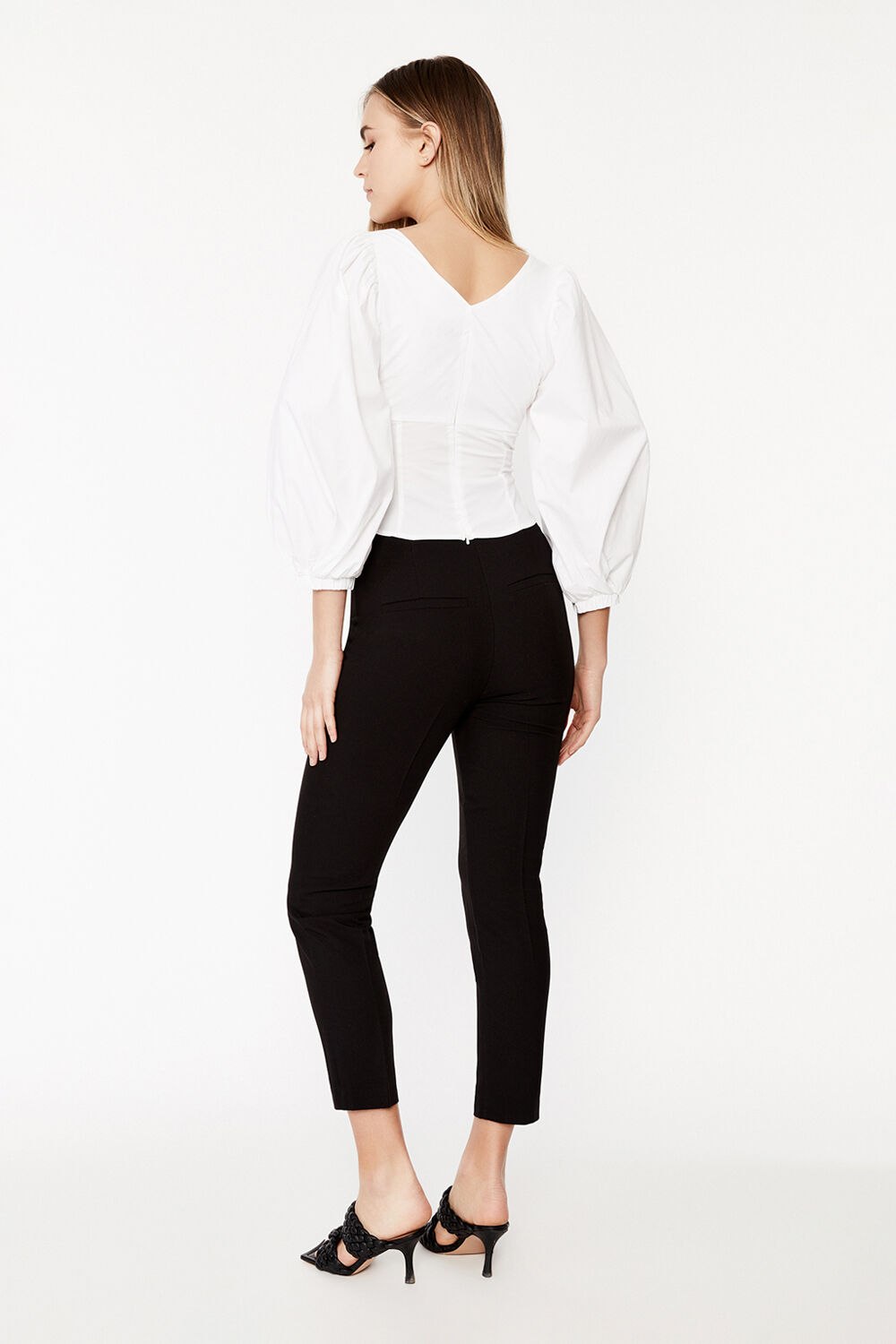 ANNA SLIM LEG PANT in colour CAVIAR