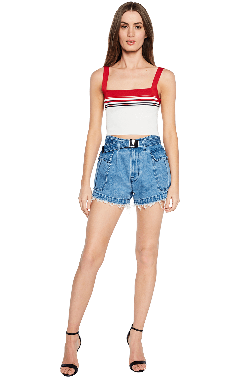 Denim Buckle Short in Vintage | Bardot