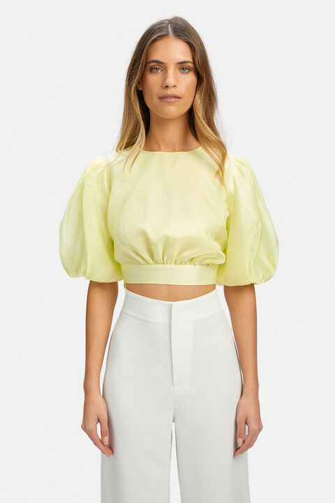 ENYA ORGANZA TOP in colour BUTTERCUP