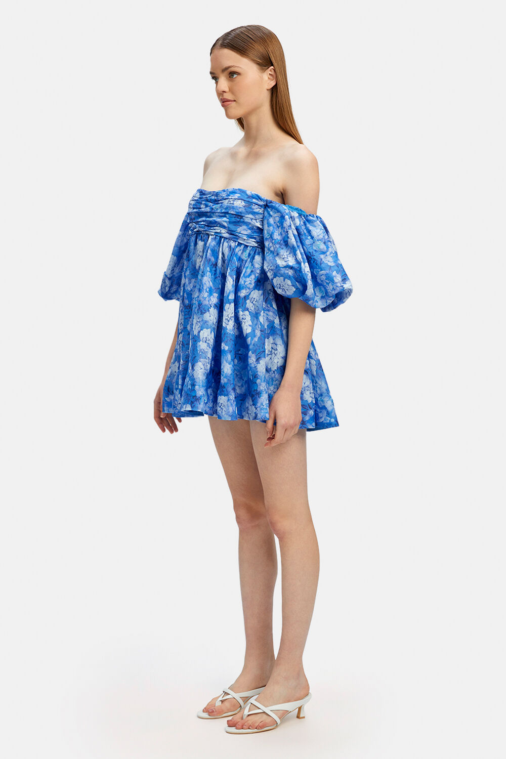 KALI TUCK MINI DRESS in colour ROYAL BLUE