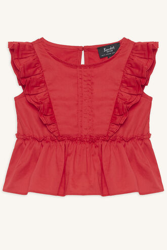 ISOLA RUFFLE TOP in colour LOLLIPOP