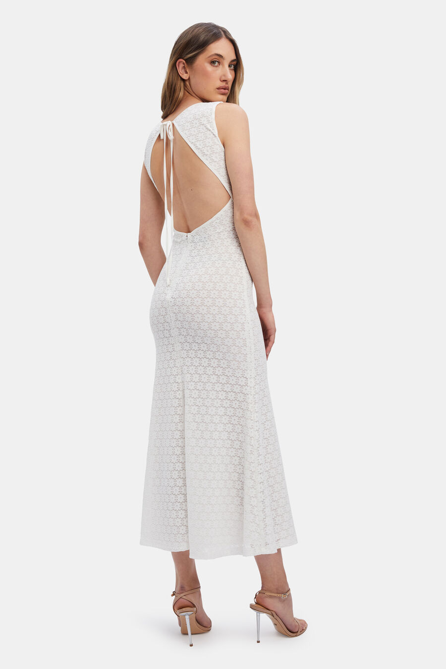 STINA MIDI DRESS in colour ORCHIDWHT