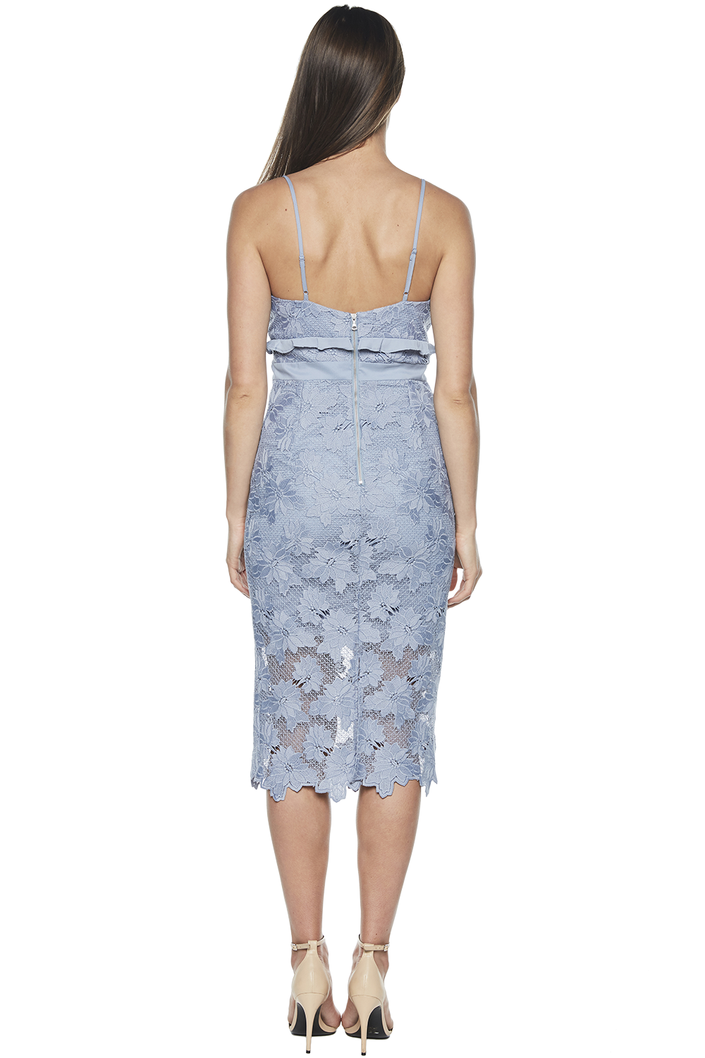 dusty blue bardot dress