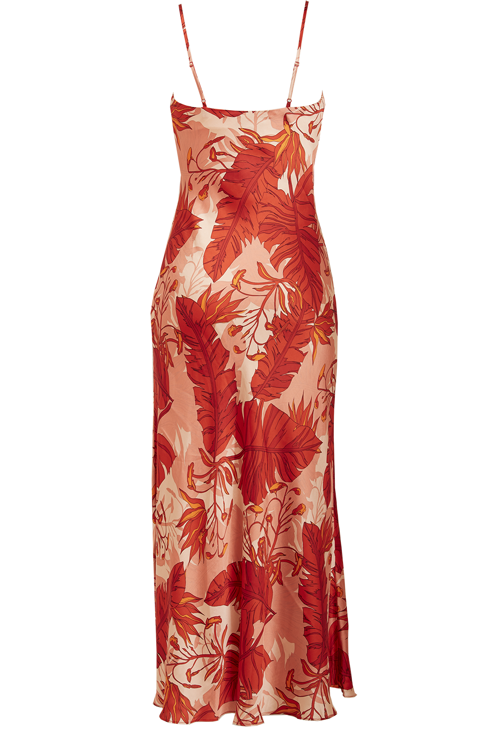 TROPICAL SLIP DRESS in colour MINERAL RED