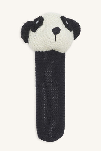 PANDA HAND RATTLE in colour METEORITE