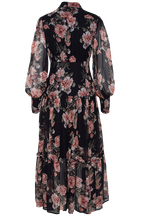 NAVY FLORAL DRESS in colour ESTATE BLUE