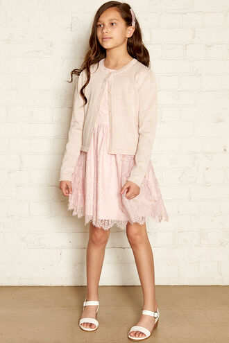 LUREX CARDIGAN. in colour PALE DOGWOOD