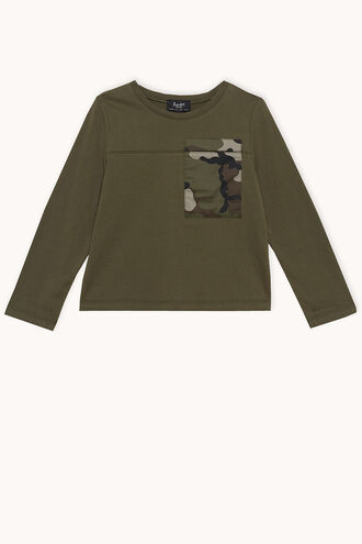 CAMO POCKET L/S TOP in colour COVERT GREEN
