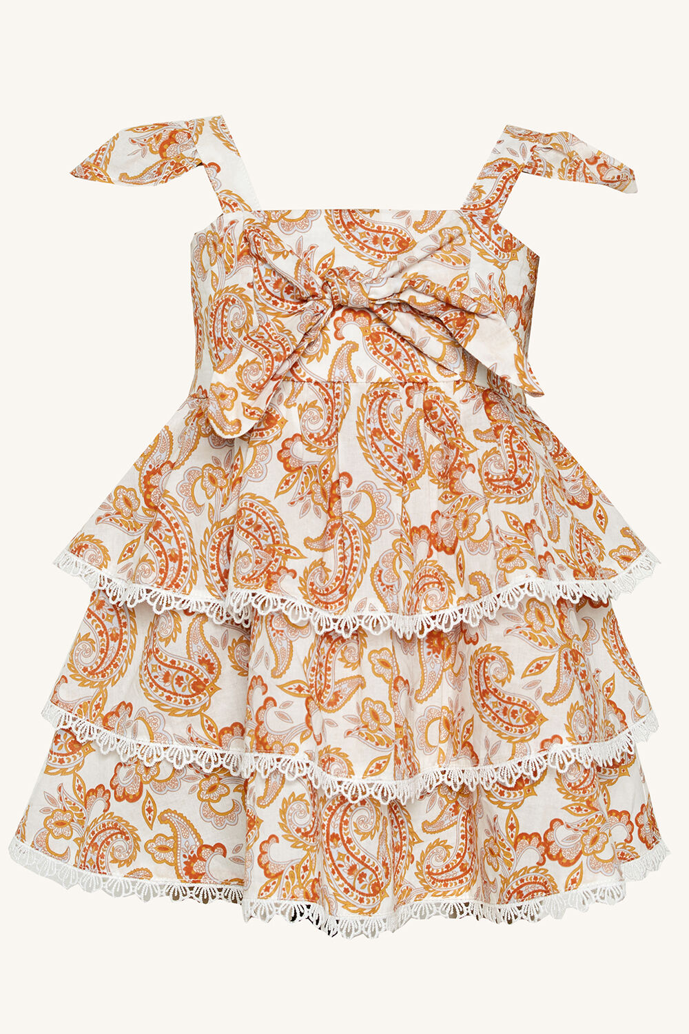 Abigail Tier Dress in colour AMBER BROWN