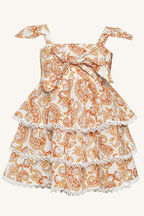 Abigail Tier Dress in colour AMBER BROWN