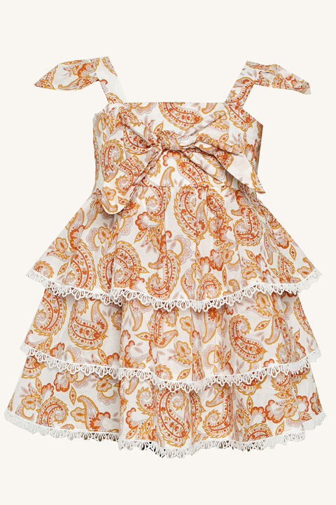 Abigail Tier Dress in colour AMBER BROWN