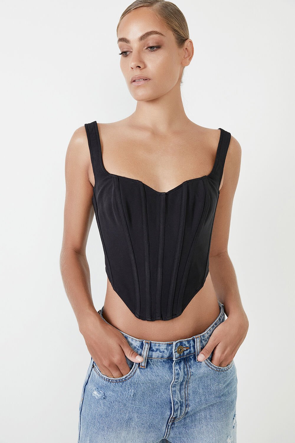 Black Corset Tops for Women