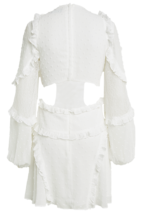 ZIGGY MINI DRESS in colour CLOUD DANCER