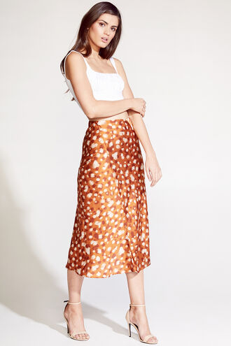 MAYAH SPLICED SKIRT in colour GOLDEN OCHRE