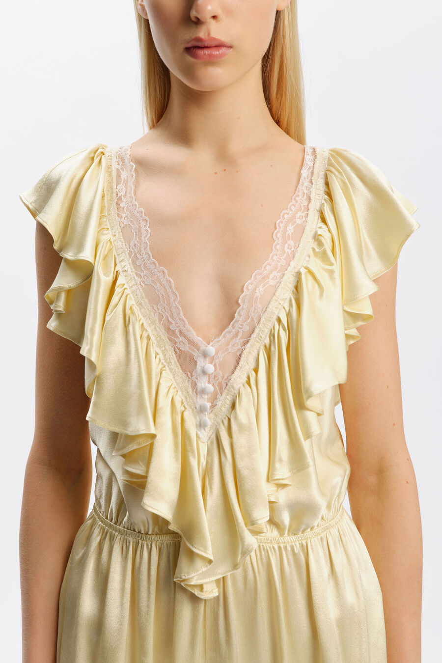 Gia Ruffle Neck Playsuit
