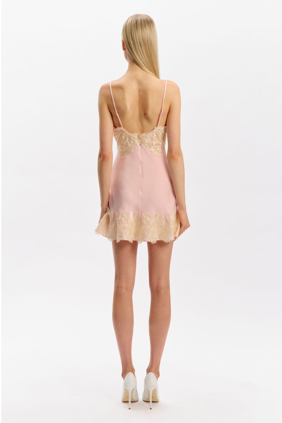 Alerie Lace Satin Mini Dress
