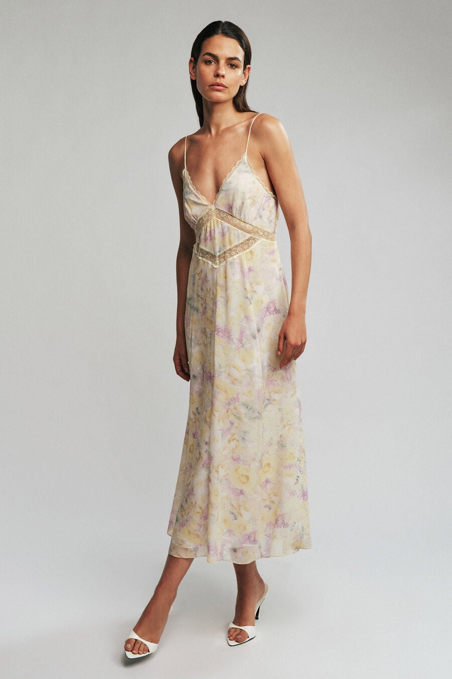 Livia Lace Detail Midi Dress