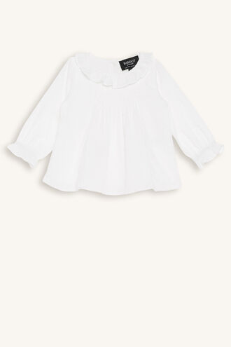 GIGI SMOCKED TOP in colour CLOUD DANCER
