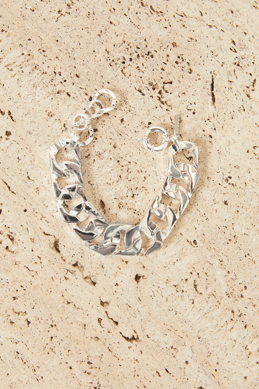 SILVER CHUNKY BRACELET in colour SILVER