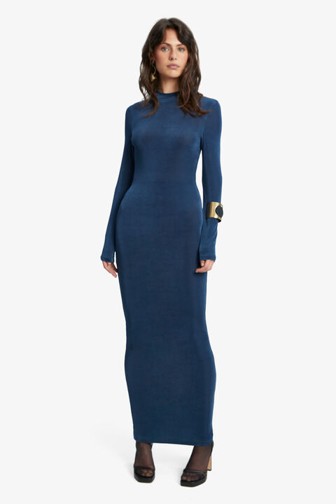 ARLO SLINKY KNIT DRESS in colour BAYBERRY