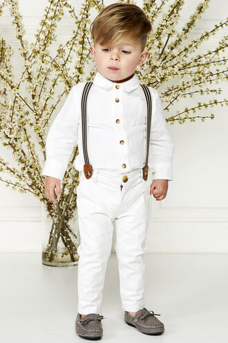 CHINO BRACES PANT in colour BRIGHT WHITE