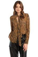 ZEBRA TIE TOP in colour TAPIOCA