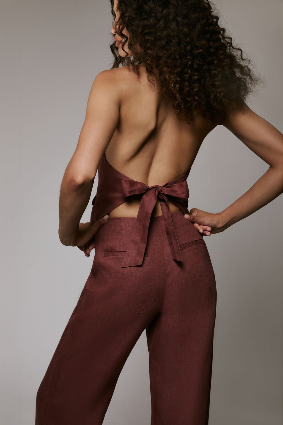 Domenica Halter Linen Vest