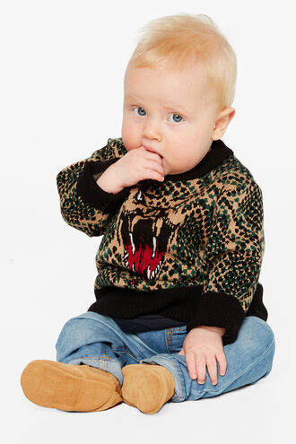 REPTILIAN KNIT TOP in colour APPLEBLOSSOM