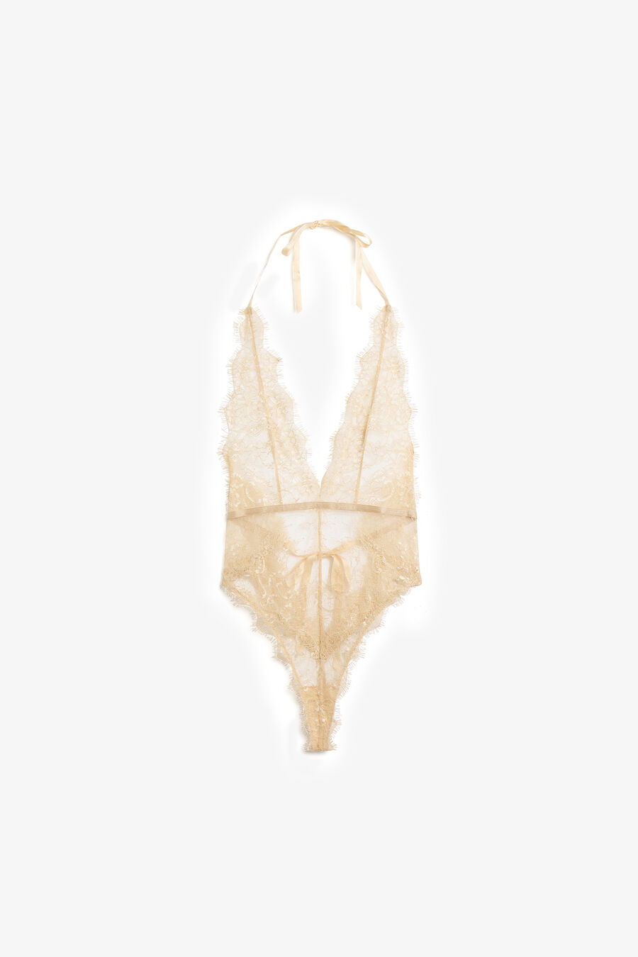 LEONORA LACE BODYSUIT in colour SOFT GOLD