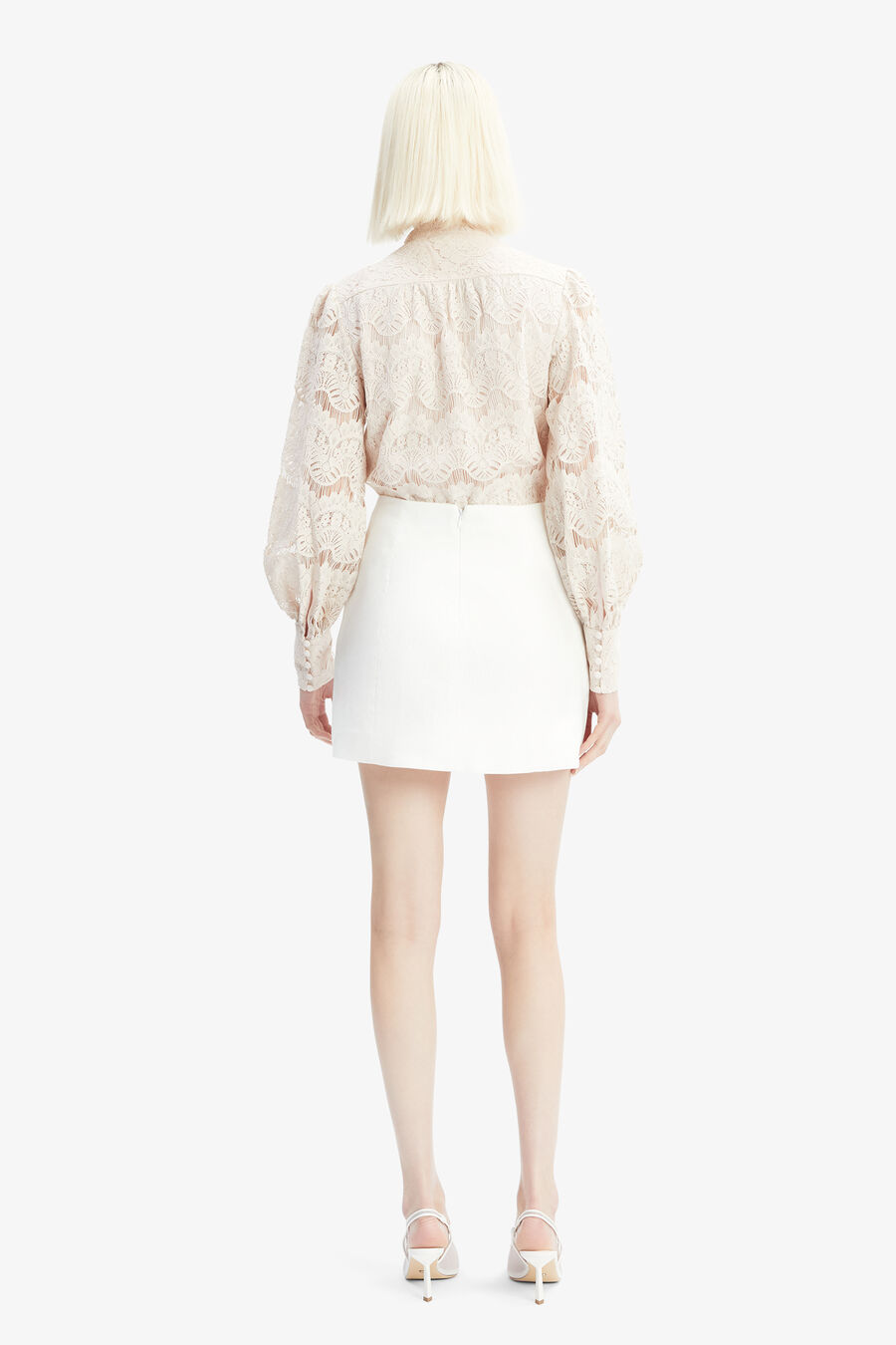 DELPHI LINEN MINI SKIRT in colour ORCHIDWHT