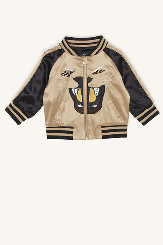 LEOPARD BOMBER in colour ALMOND